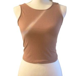 Light Brownish Tank W/ Criss Cross Back Detailing•